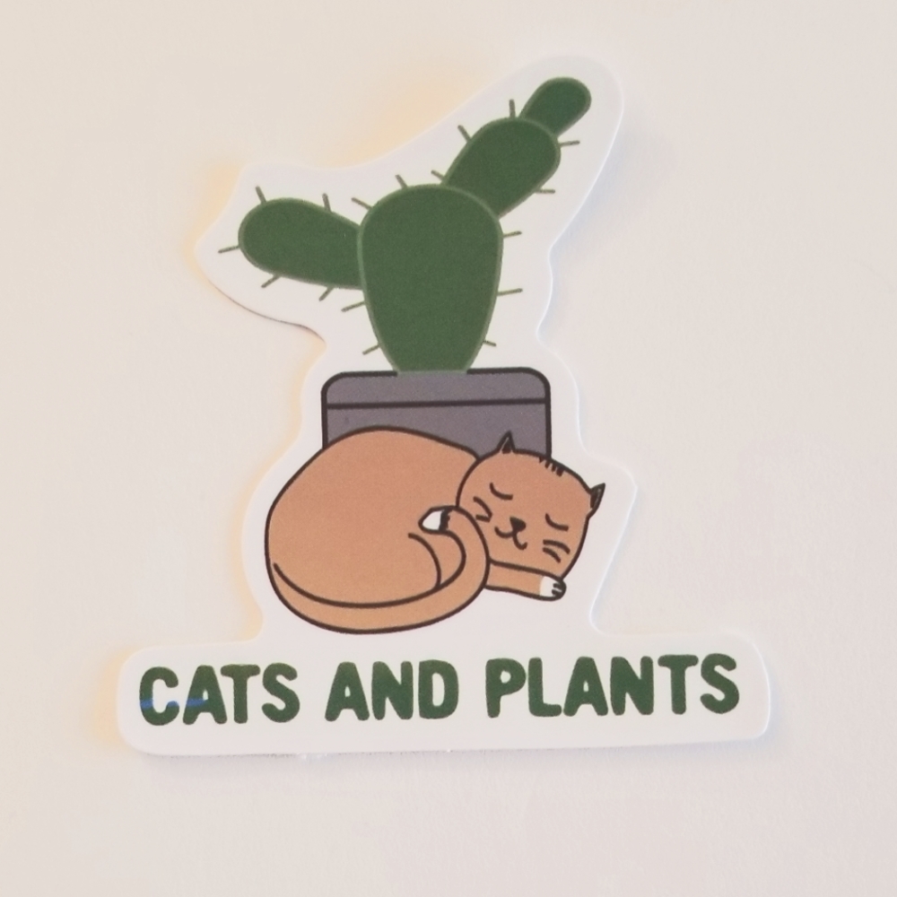 10/$10 Cats And Plants Sticker